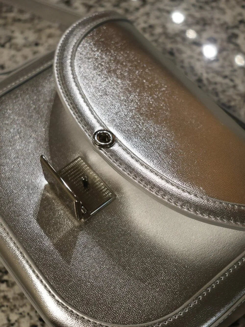 Loft Silver Metallic Crossbody Bag - Picture 4 of 13